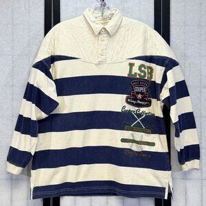 H & B Louisville Slugger Rugged Wear Rugby Stripe Shirt L Cooper Collection